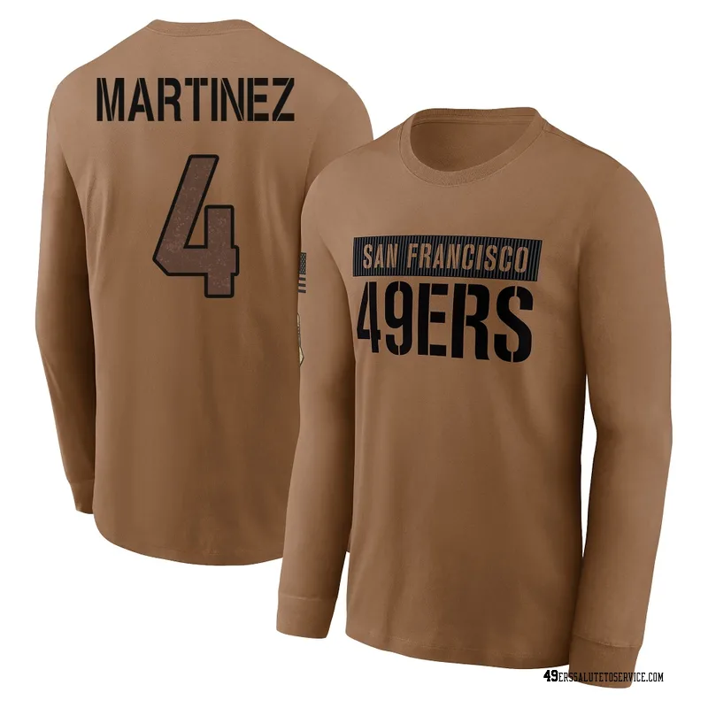 Youth Adrian Martinez San Francisco 49ers Brown 2023 Salute To Service Long Sleeve T-Shirt