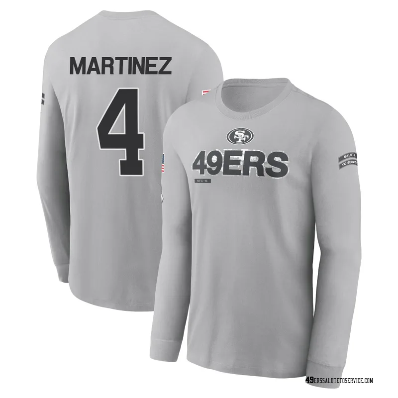 Youth Adrian Martinez San Francisco 49ers Gray 2024 Salute to Service Long Sleeve T-Shirt