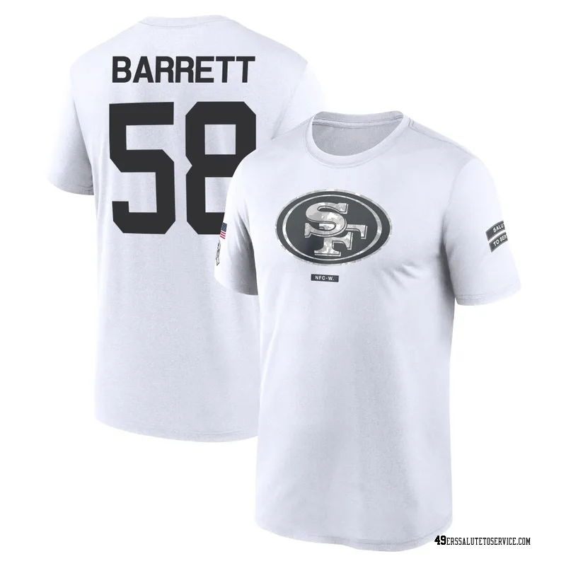 Youth Alex Barrett San Francisco 49ers Legend White 2024 Salute to Service Performance T-Shirt