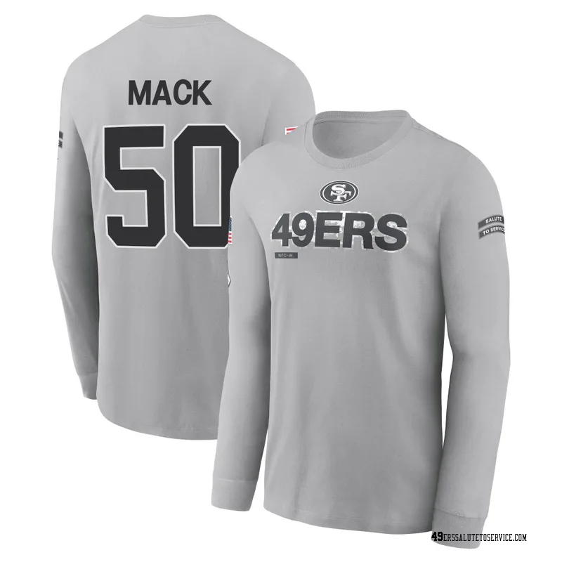 Youth Alex Mack San Francisco 49ers Gray 2024 Salute to Service Long Sleeve T-Shirt