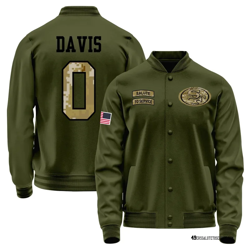 Youth Ashtyn Davis San Francisco 49ers Olive Salute to Service Sideline Performance Jacket