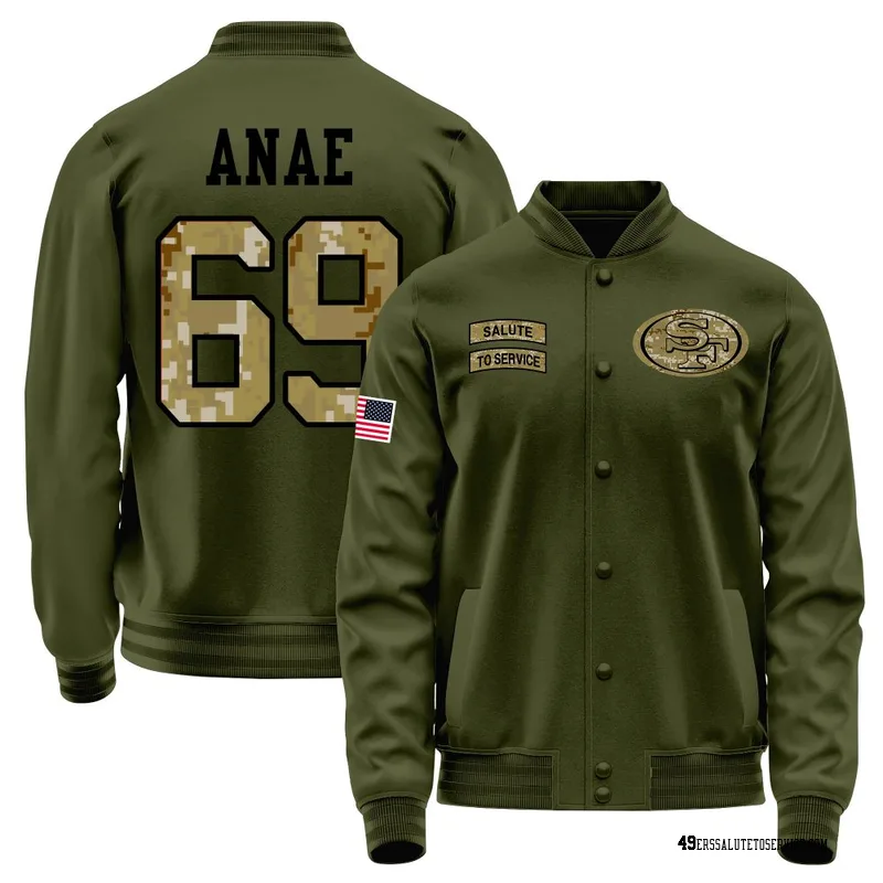 Youth Bradlee Anae San Francisco 49ers Olive Salute to Service Sideline Performance Jacket