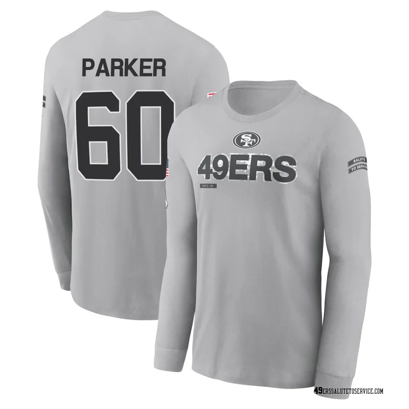 Youth Brandon Parker San Francisco 49ers Gray 2024 Salute to Service Long Sleeve T-Shirt