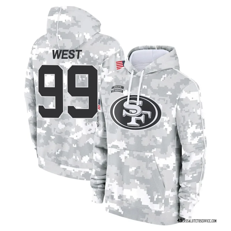 Youth C.J. West San Francisco 49ers Camo Arctic 2024 Salute to Service Club Fleece Pullover Hoodie