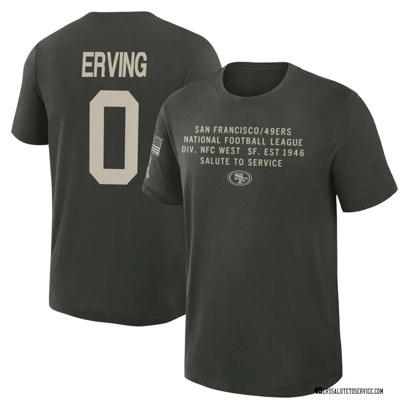 Youth Cameron Erving San Francisco 49ers Green Dark/ 2025 Salute to Service Sideline Slub T-Shirt