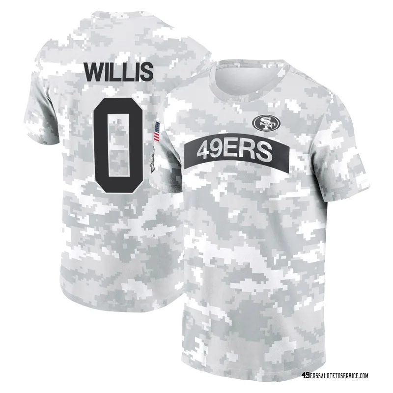 Youth Carver Willis San Francisco 49ers Camo Arctic 2024 Salute to Service Performance T-Shirt