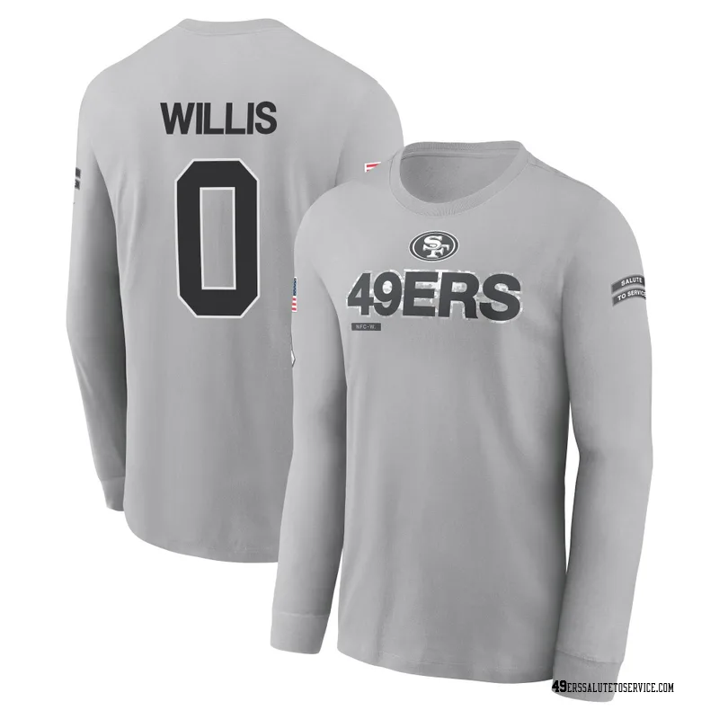 Youth Carver Willis San Francisco 49ers Gray 2024 Salute to Service Long Sleeve T-Shirt