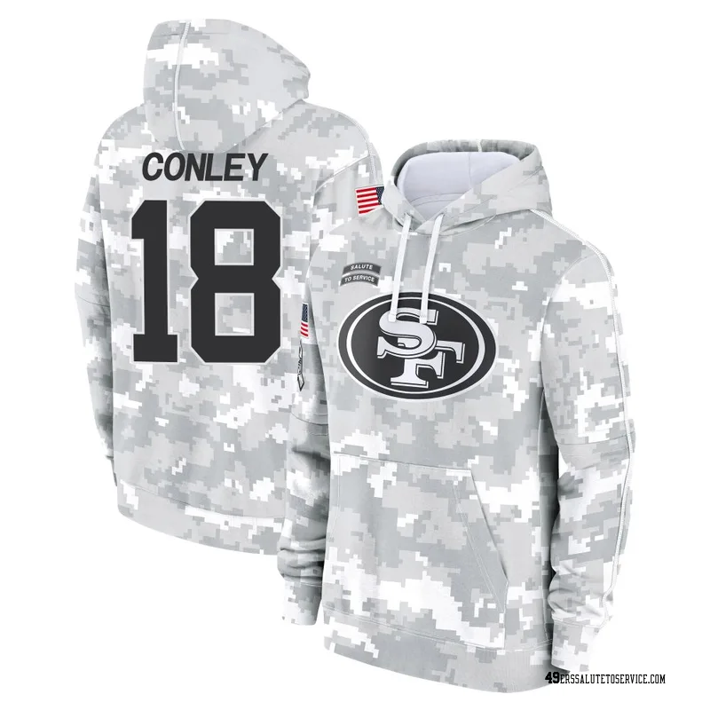 Youth Chris Conley San Francisco 49ers Camo Arctic 2024 Salute to Service Club Fleece Pullover Hoodie