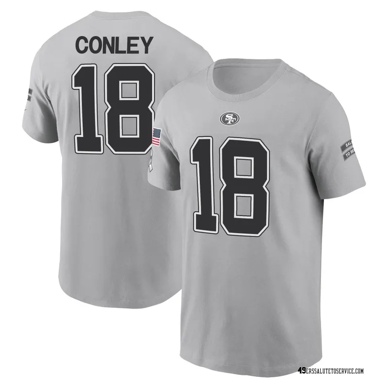 Youth Chris Conley San Francisco 49ers Gray 2024 Salute to Service Name & Number T-Shirt
