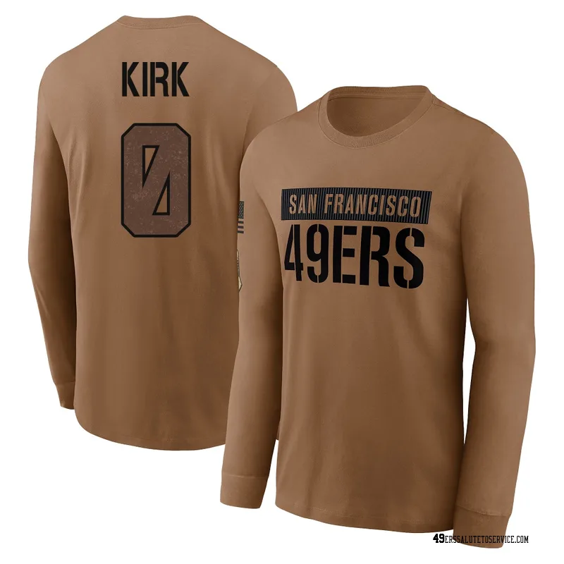 Youth Christian Kirk San Francisco 49ers Brown 2023 Salute To Service Long Sleeve T-Shirt