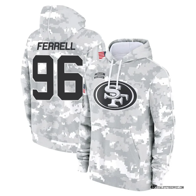 Youth Clelin Ferrell San Francisco 49ers Camo Arctic 2024 Salute to Service Club Fleece Pullover Hoodie