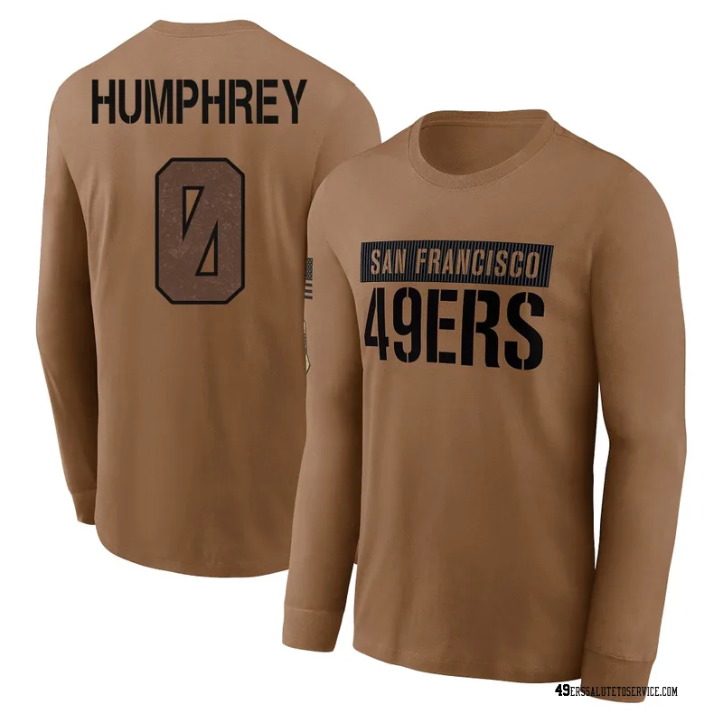 Youth Colby Humphrey San Francisco 49ers Brown 2023 Salute To Service Long Sleeve T-Shirt