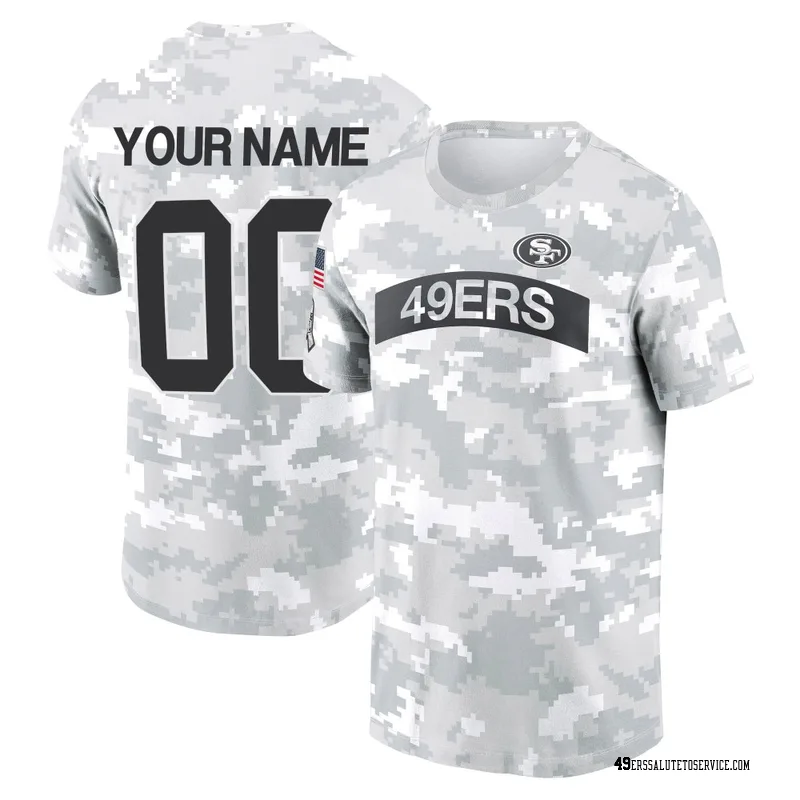 Youth Custom San Francisco 49ers Camo Arctic 2024 Salute to Service Performance T-Shirt