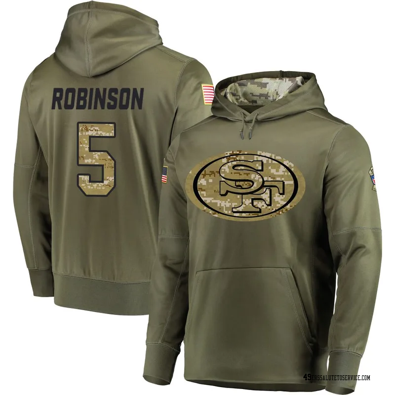 Youth Demarcus Robinson San Francisco 49ers Olive Salute to Service Pullover Hoodie