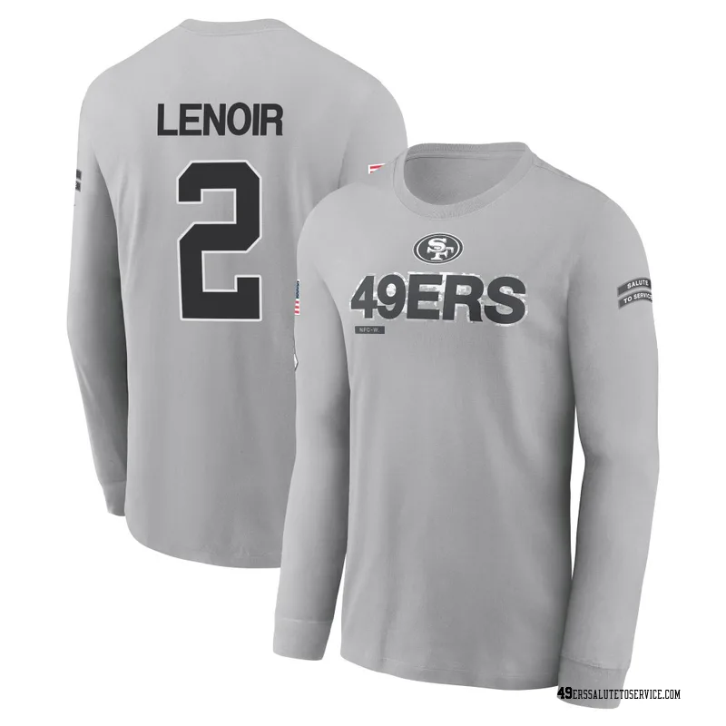 Youth Deommodore Lenoir San Francisco 49ers Gray 2024 Salute to Service Long Sleeve T-Shirt