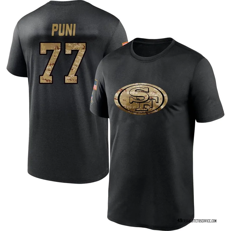 Youth Dominick Puni San Francisco 49ers Black 2020 Salute To Service Performance T-Shirt