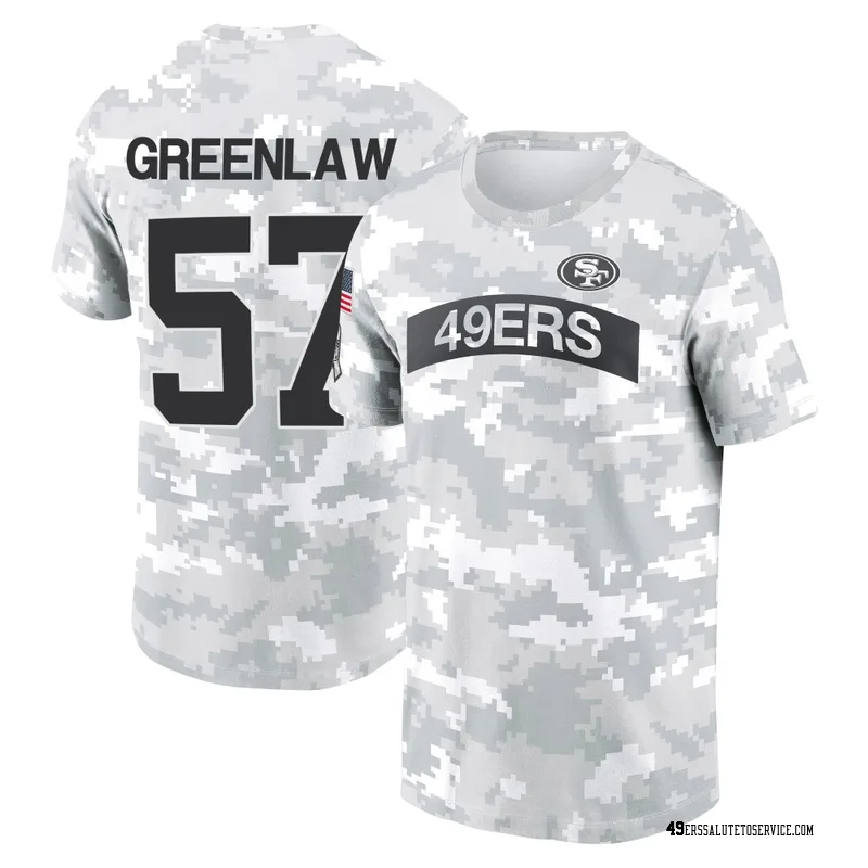 Youth Dre Greenlaw San Francisco 49ers Camo Arctic 2024 Salute to Service Performance T-Shirt