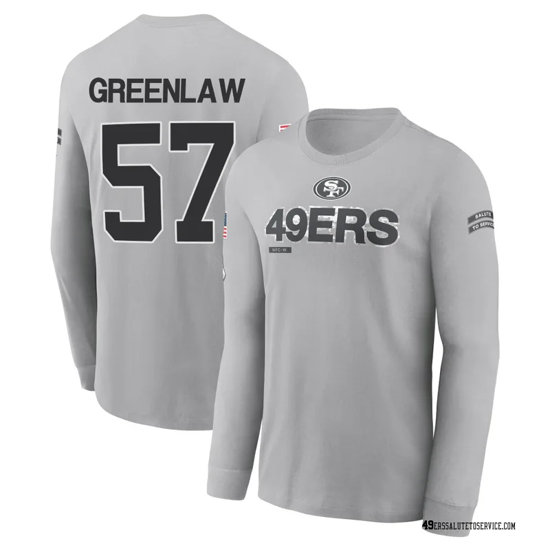 Youth Dre Greenlaw San Francisco 49ers Gray 2024 Salute to Service Long Sleeve T-Shirt