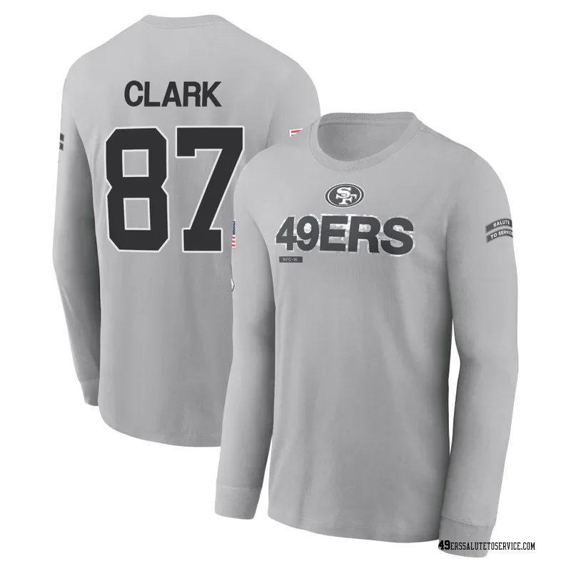 Youth Dwight Clark San Francisco 49ers Gray 2024 Salute to Service Long Sleeve T-Shirt