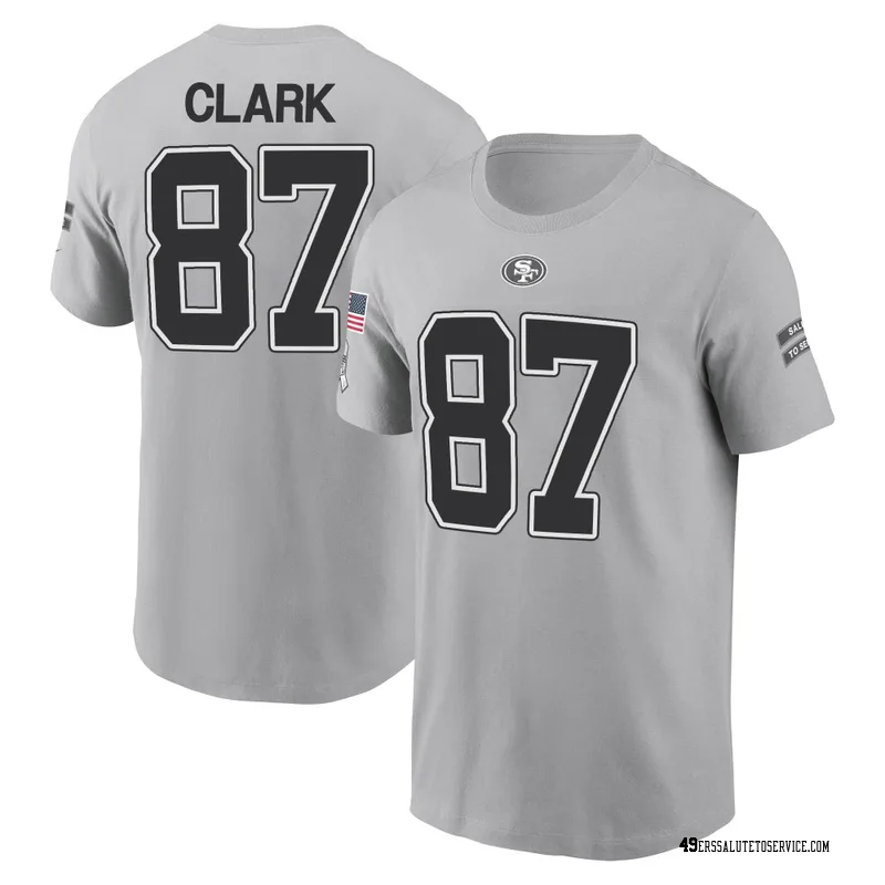 Youth Dwight Clark San Francisco 49ers Gray 2024 Salute to Service Name & Number T-Shirt