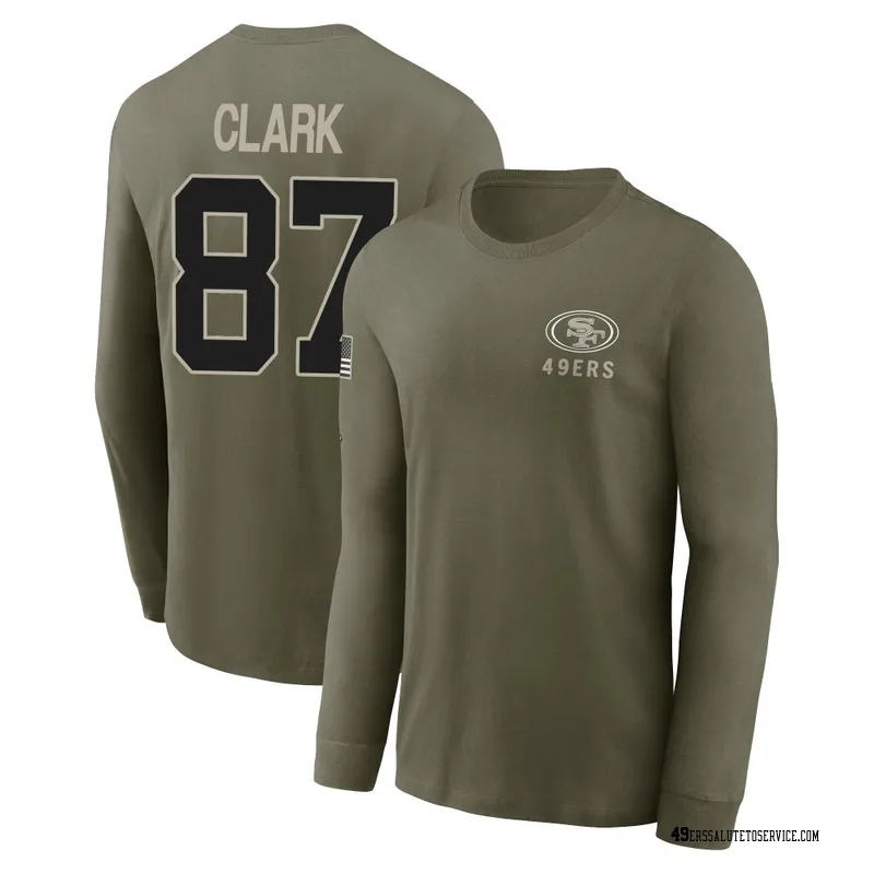 Youth Dwight Clark San Francisco 49ers Olive 2025 Salute to Service Sideline Long Sleeve T-Shirt
