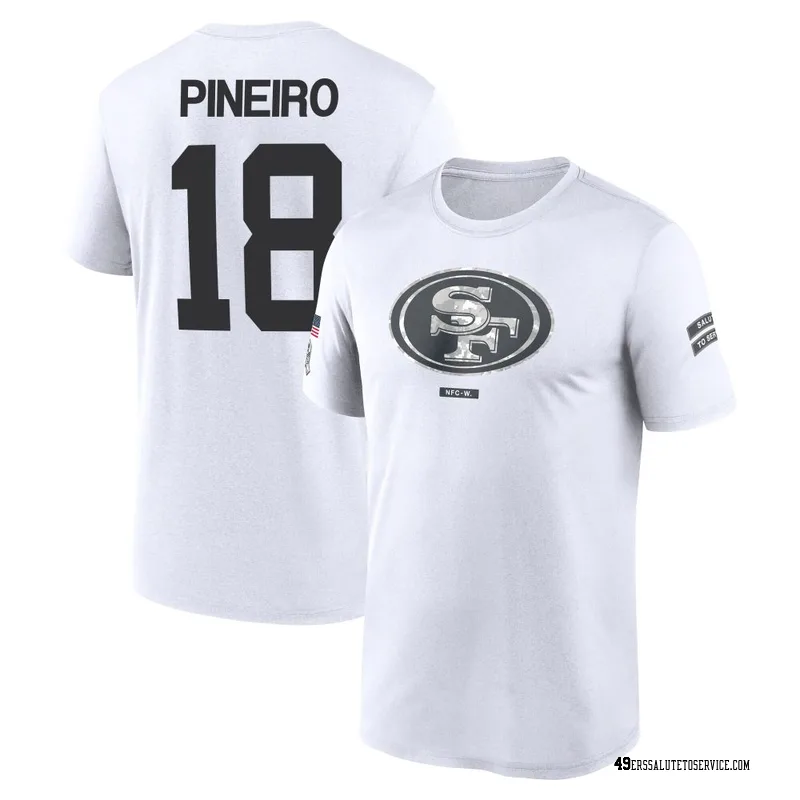 Youth Eddy Pineiro San Francisco 49ers Legend White 2024 Salute to Service Performance T-Shirt