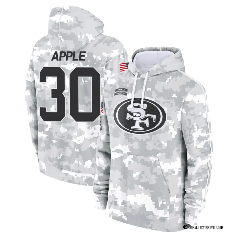 Youth Eli Apple San Francisco 49ers Camo Arctic 2024 Salute to Service Club Fleece Pullover Hoodie