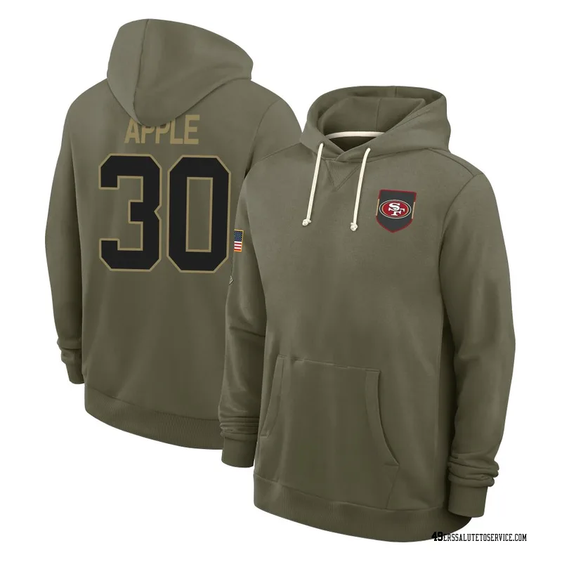 Youth Eli Apple San Francisco 49ers Olive 2025 Salute to Service Hoodie