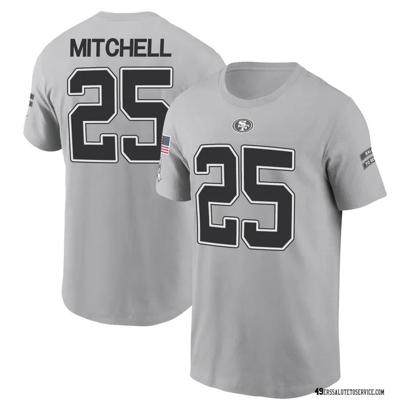 Youth Elijah Mitchell San Francisco 49ers Gray 2024 Salute to Service Name & Number T-Shirt