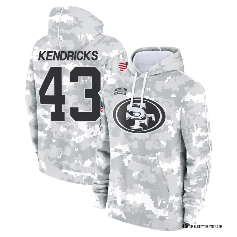 Youth Eric Kendricks San Francisco 49ers Camo Arctic 2024 Salute to Service Club Fleece Pullover Hoodie