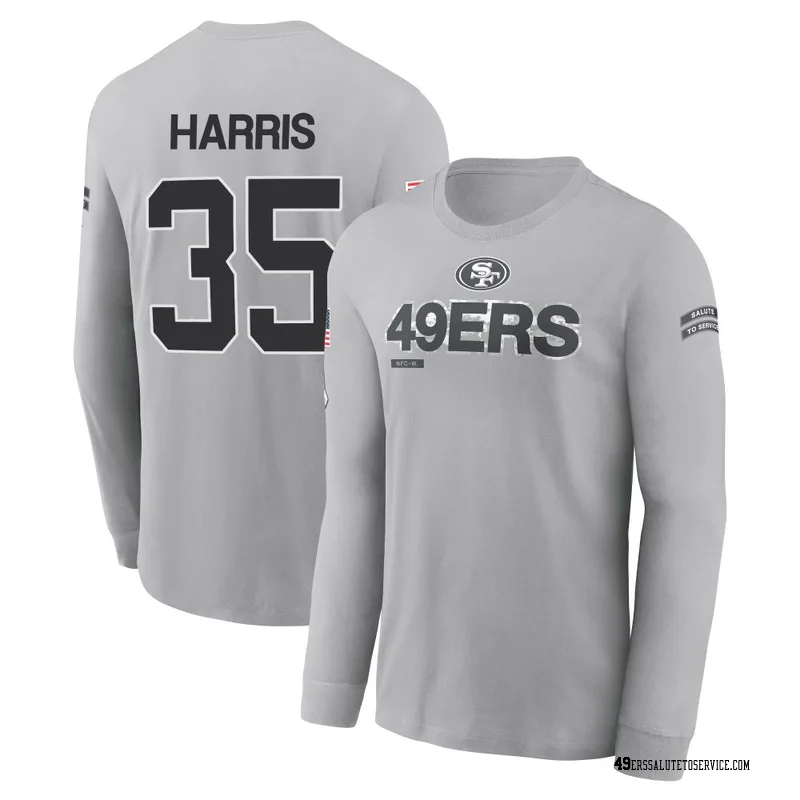Youth Erik Harris San Francisco 49ers Gray 2024 Salute to Service Long Sleeve T-Shirt