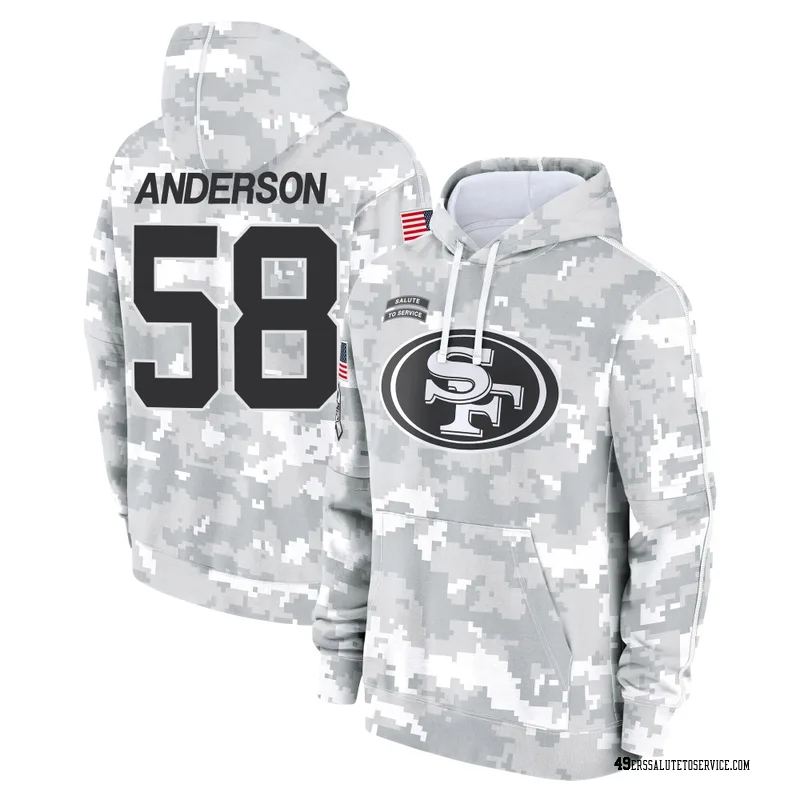 Youth Evan Anderson San Francisco 49ers Camo Arctic 2024 Salute to Service Club Fleece Pullover Hoodie