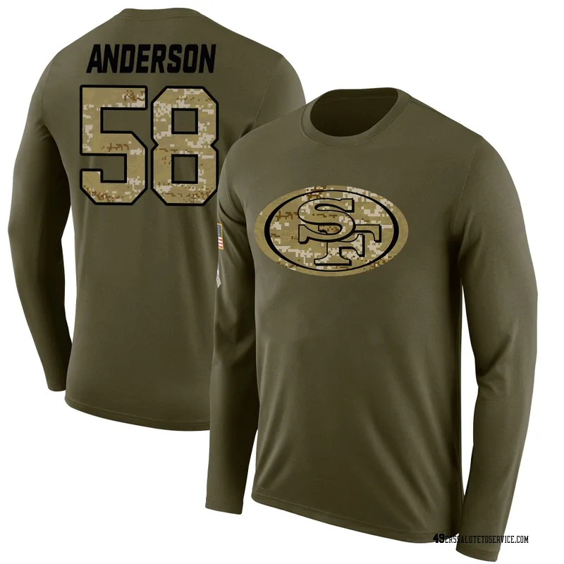 Youth Evan Anderson San Francisco 49ers Legend Olive Salute to Service Sideline Long Sleeve T-Shirt