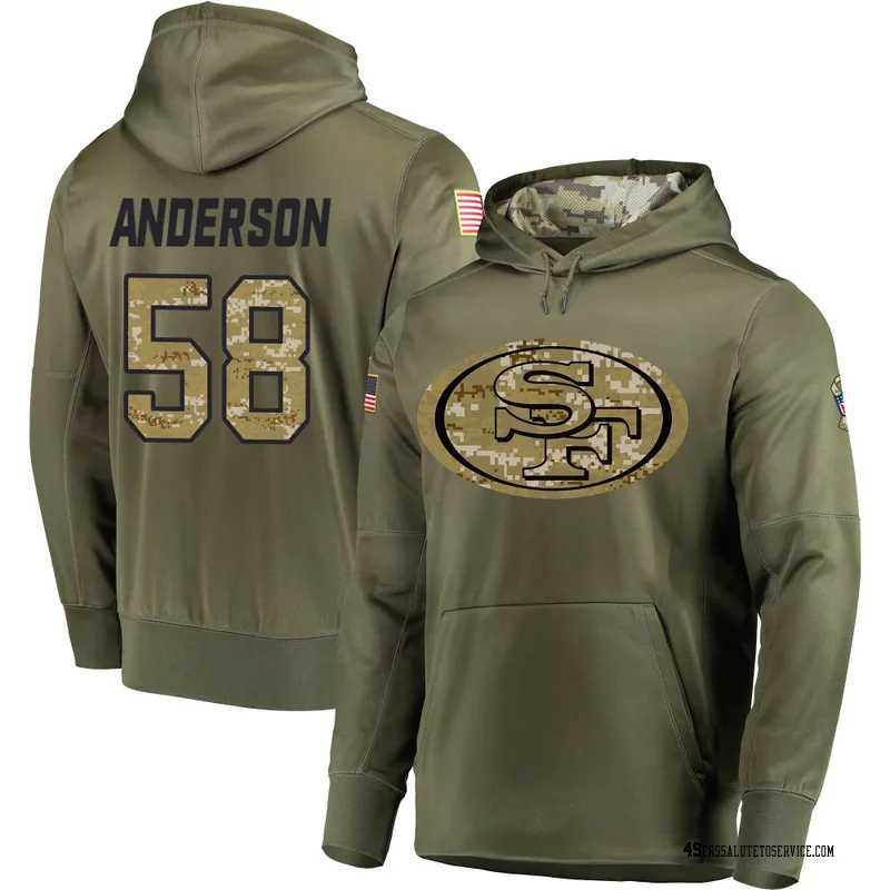 Youth Evan Anderson San Francisco 49ers Olive Salute to Service Pullover Hoodie