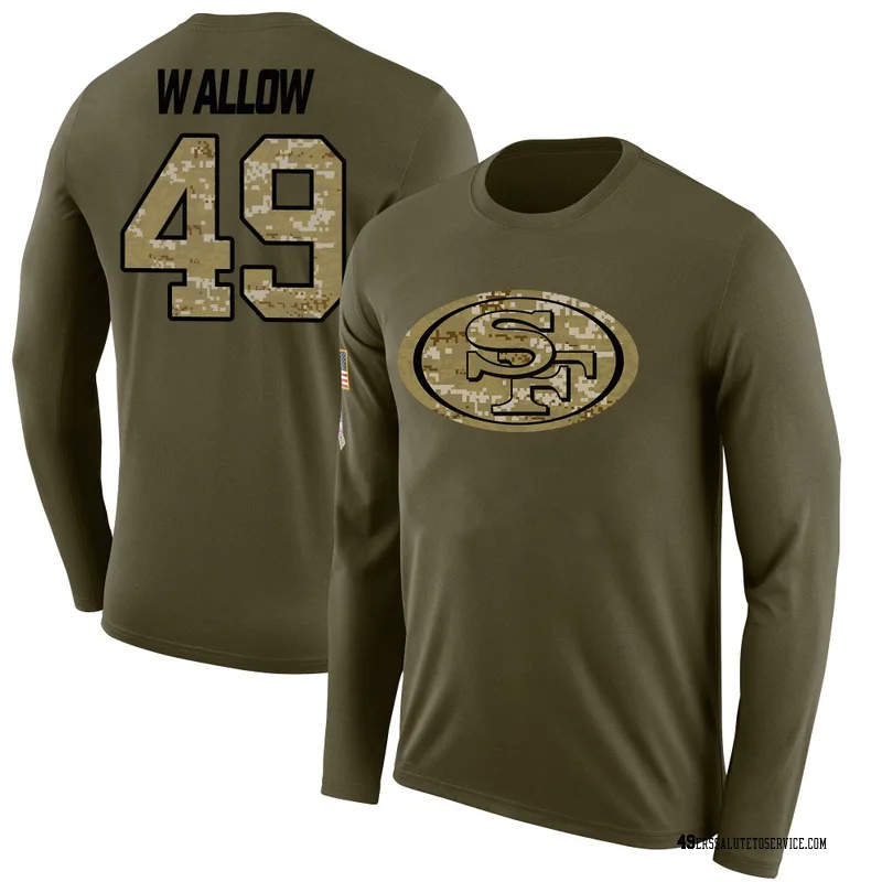 Youth Garret Wallow San Francisco 49ers Legend Olive Salute to Service Sideline Long Sleeve T-Shirt