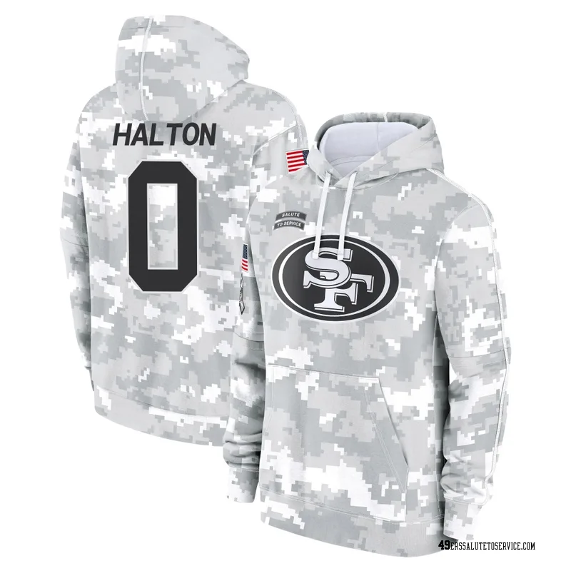 Youth Gracen Halton San Francisco 49ers Camo Arctic 2024 Salute to Service Club Fleece Pullover Hoodie