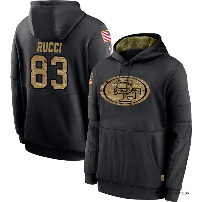 Youth Hayden Rucci San Francisco 49ers Black 2020 Salute to Service Sideline Performance Pullover Hoodie