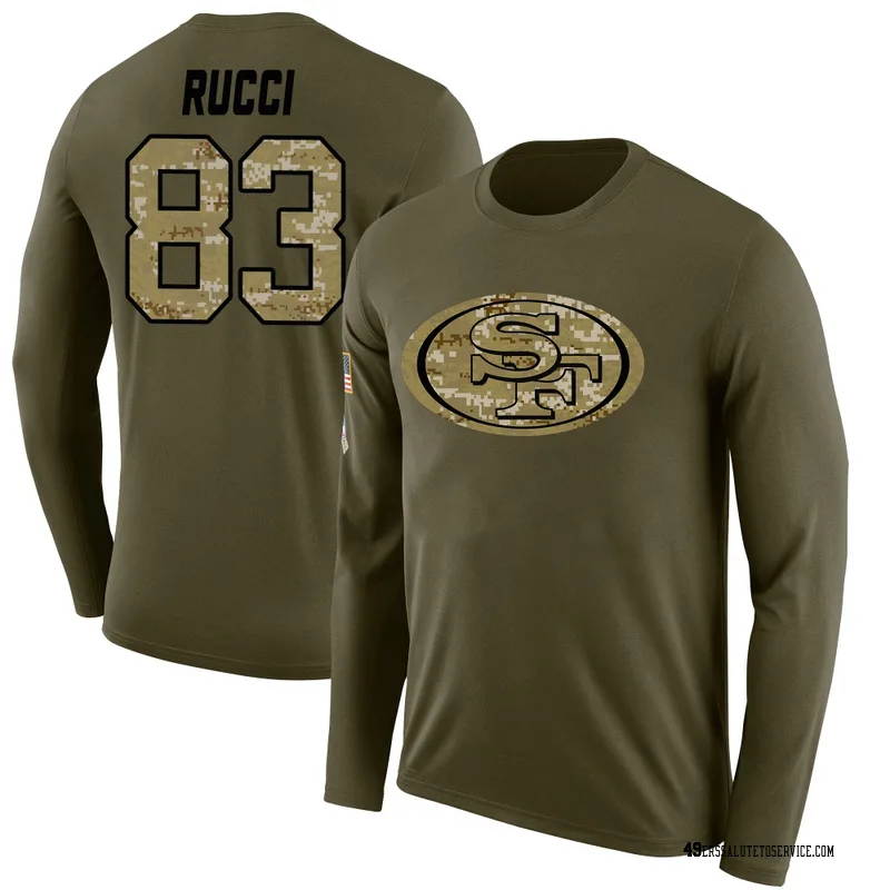 Youth Hayden Rucci San Francisco 49ers Legend Olive Salute to Service Sideline Long Sleeve T-Shirt