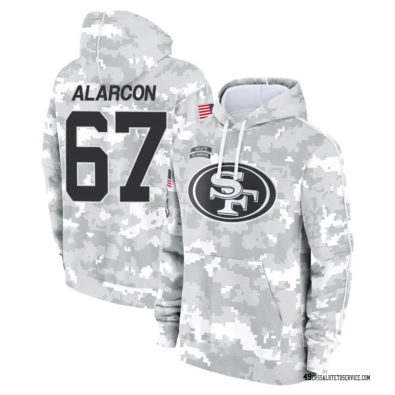 Youth Isaac Alarcon San Francisco 49ers Camo Arctic 2024 Salute to Service Club Fleece Pullover Hoodie