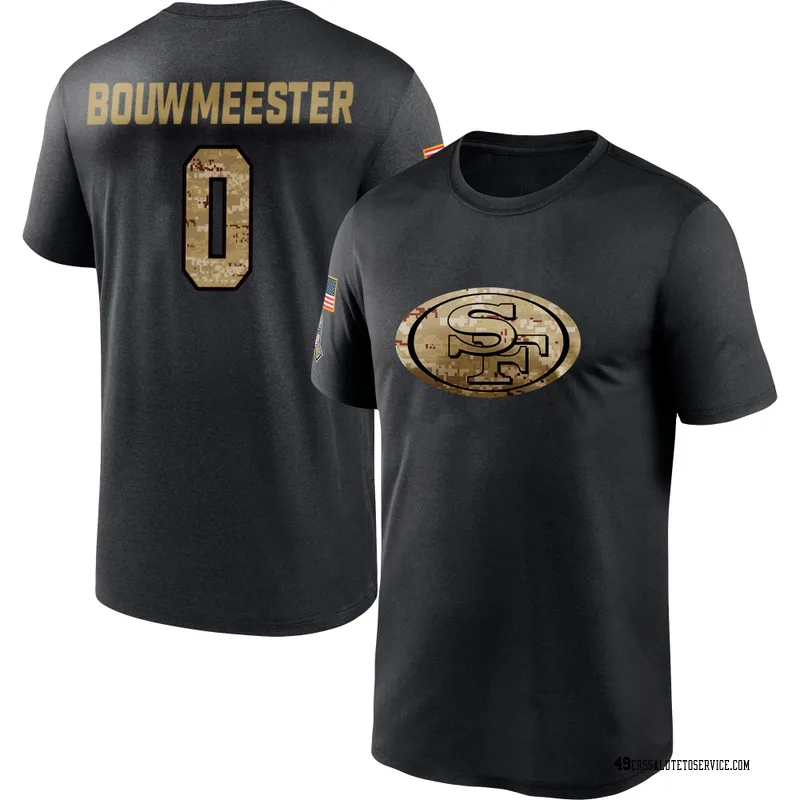 Youth Jack Bouwmeester San Francisco 49ers Black 2020 Salute To Service Performance T-Shirt