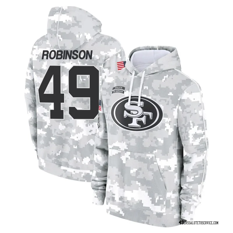 Youth Jakob Robinson San Francisco 49ers Camo Arctic 2024 Salute to Service Club Fleece Pullover Hoodie