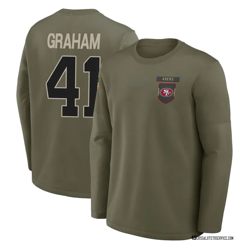 Youth Jalen Graham San Francisco 49ers Olive 2025 Salute to Service Sideline Coaches Long Sleeve T-Shirt