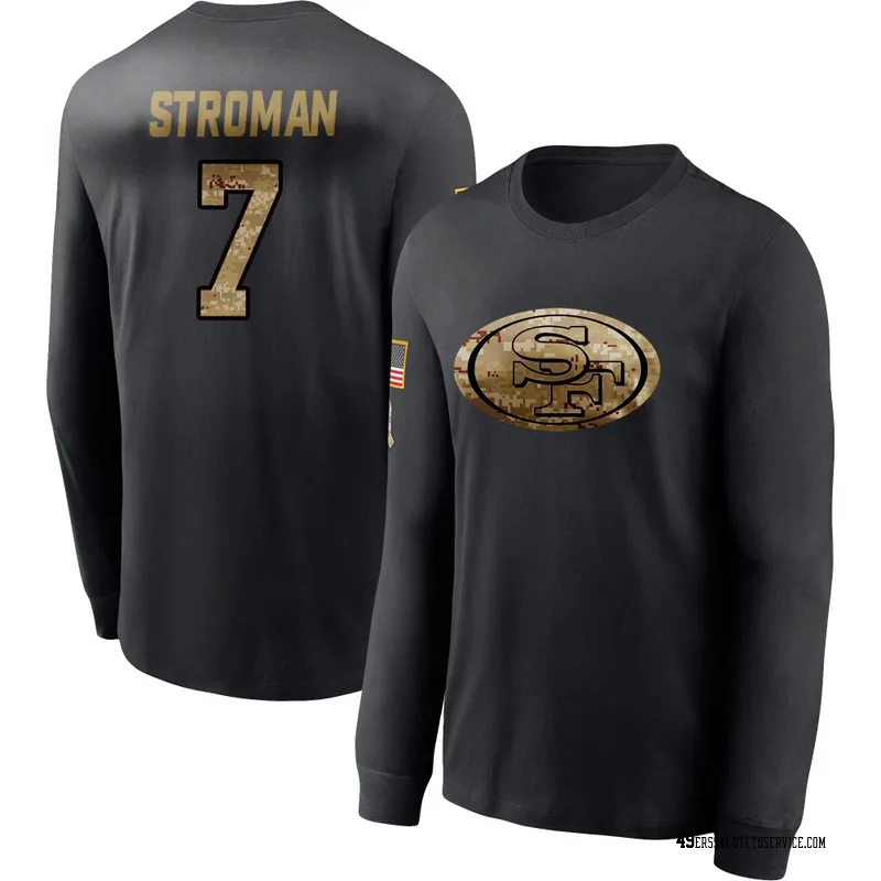 Youth Jalen Stroman San Francisco 49ers Black 2020 Salute To Service Sideline Performance Long Sleeve T-Shirt