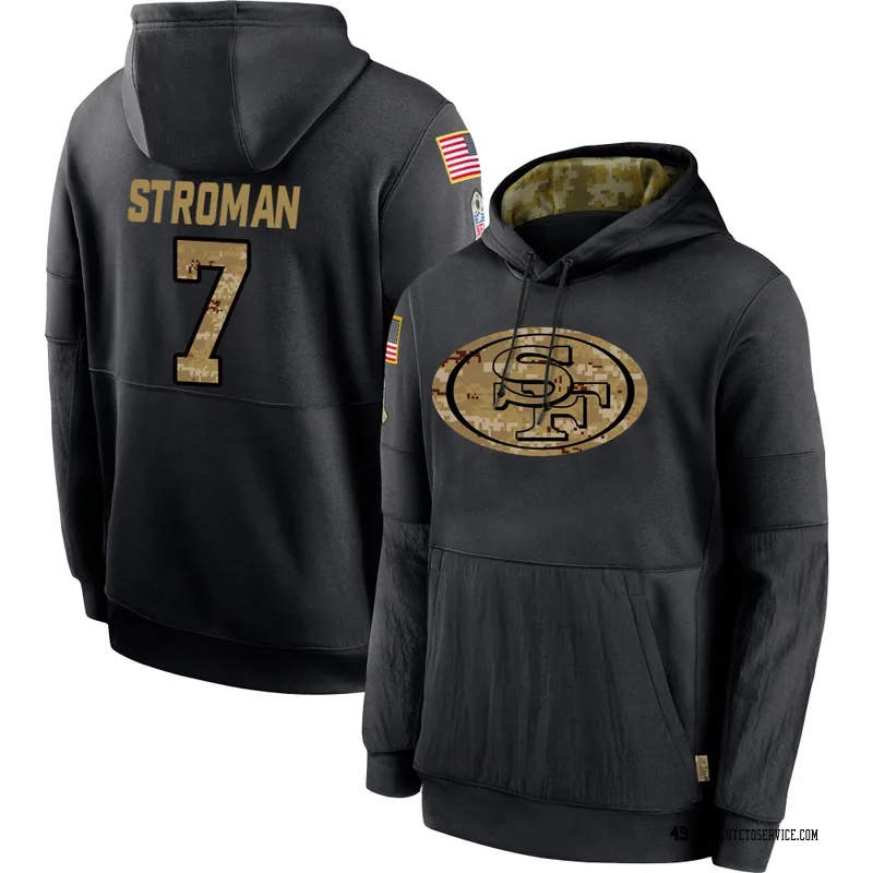 Youth Jalen Stroman San Francisco 49ers Black 2020 Salute to Service Sideline Performance Pullover Hoodie