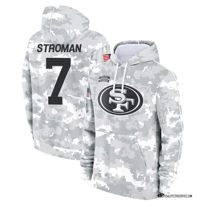 Youth Jalen Stroman San Francisco 49ers Camo Arctic 2024 Salute to Service Club Fleece Pullover Hoodie