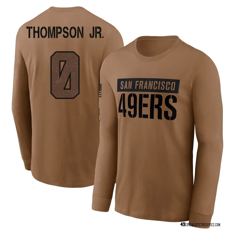 Youth James Thompson Jr. San Francisco 49ers Brown 2023 Salute To Service Long Sleeve T-Shirt