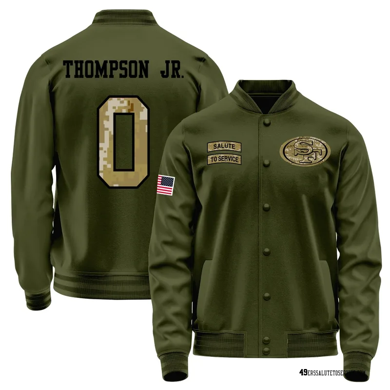 Youth James Thompson Jr. San Francisco 49ers Olive Salute to Service Sideline Performance Jacket