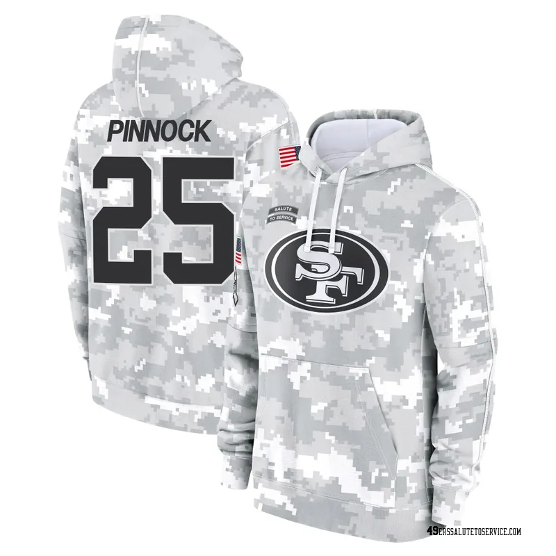 Youth Jason Pinnock San Francisco 49ers Camo Arctic 2024 Salute to Service Club Fleece Pullover Hoodie