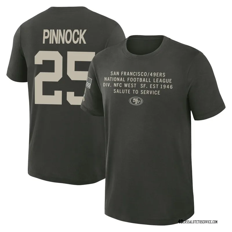 Youth Jason Pinnock San Francisco 49ers Green Dark/ 2025 Salute to Service Sideline Slub T-Shirt