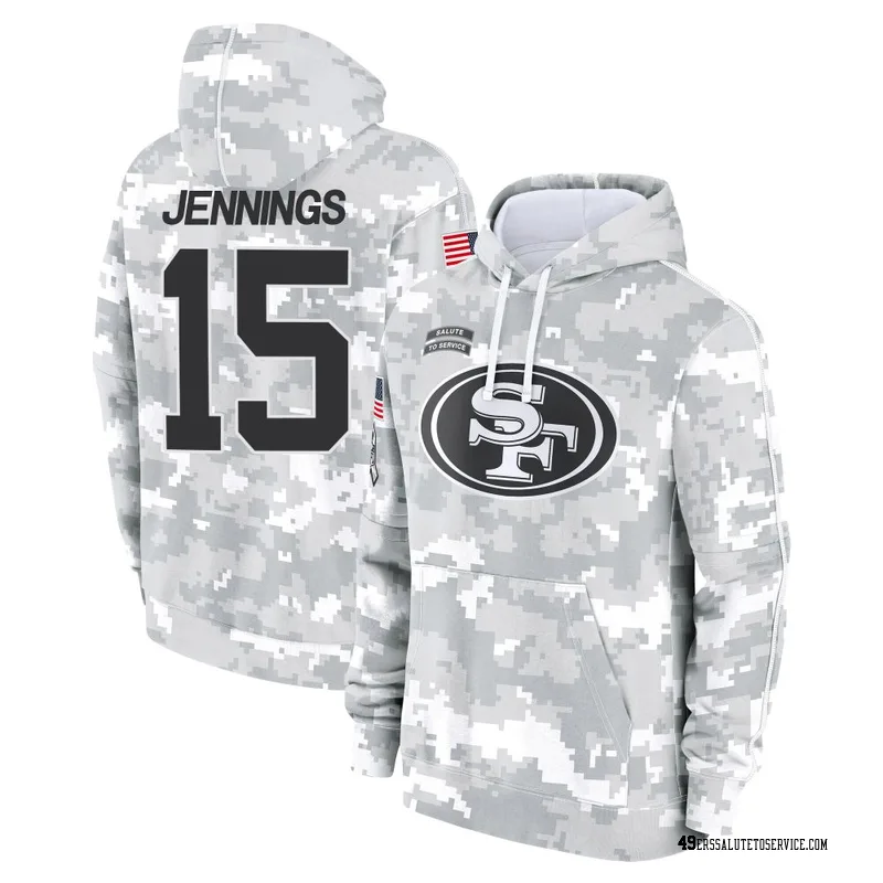 Youth Jauan Jennings San Francisco 49ers Camo Arctic 2024 Salute to Service Club Fleece Pullover Hoodie